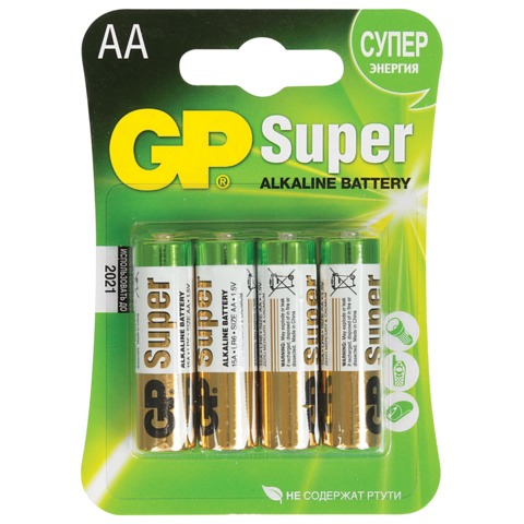  GP Alkaline AA (LR06, 15),  4 